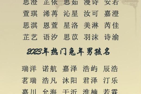 2023年最旺女孩名字，2023年属兔的女孩名字