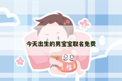 今天出生的男宝宝取名免费