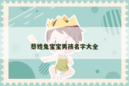 蔡姓兔宝宝男孩名字大全