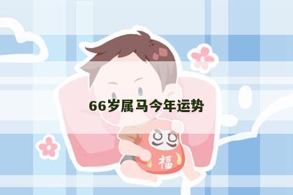 66岁属马今年运势