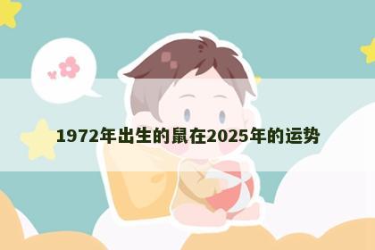 1972年出生的鼠在2025年的运势