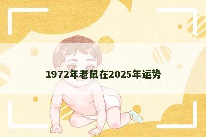 1972年老鼠在2025年运势