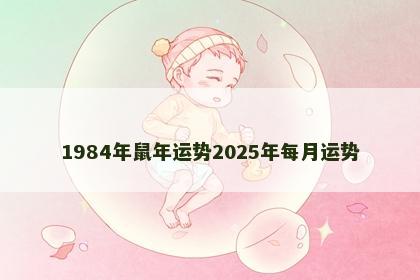 1984年鼠年运势2025年每月运势
