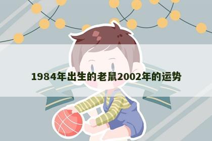 1984年出生的老鼠2002年的运势