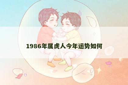 1986年属虎人今年运势如何