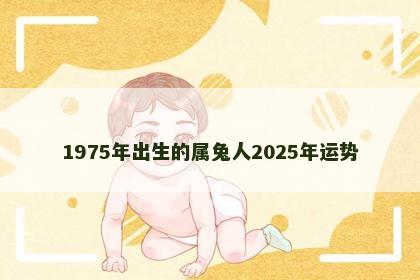 1975年出生的属兔人2025年运势