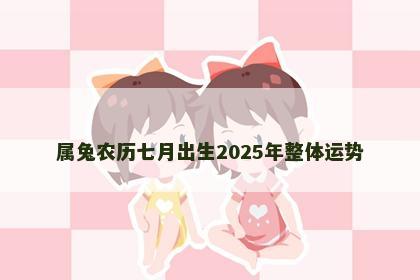 属兔农历七月出生2025年整体运势