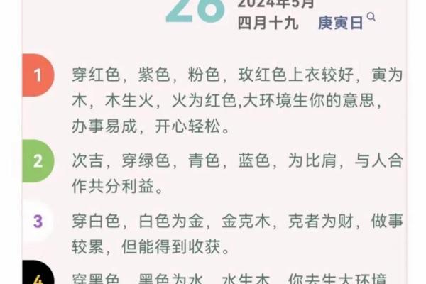 五行穿衣每日分享今天穿什么颜色衣服，不可错五行穿搭吉色穿搭释义解答全面精选解析